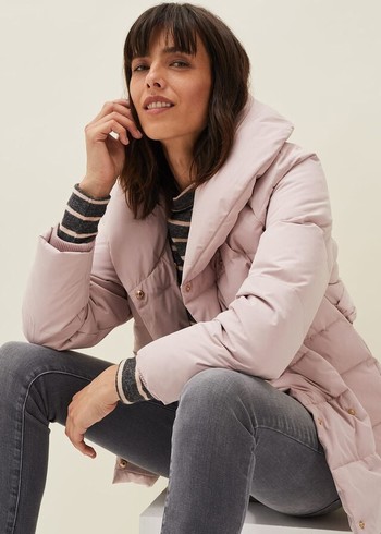 Phase Eight Kyra Wrap Puffer Coats Pink Canada | XYSHLN-890